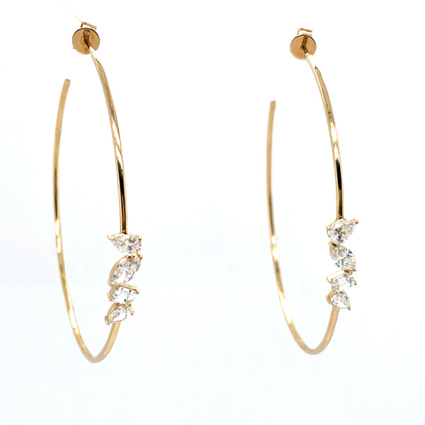 Jewelry | Gold Diamond Earring Hoops | Shop Spa Radiance | San Francisco