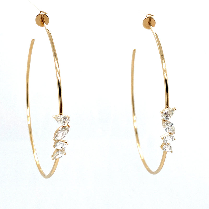 Jewelry | Gold Diamond Earring Hoops | Shop Spa Radiance | San Francisco